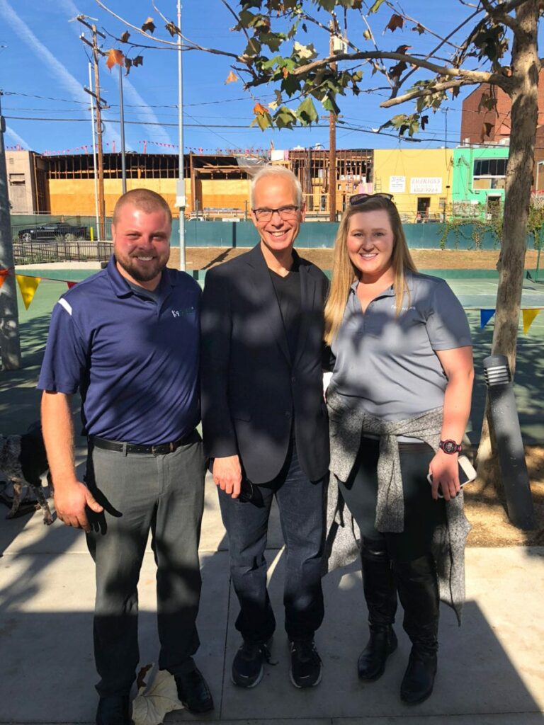 Beth and Corey from ForeverLawn Pacific Coast with Mayor John Heilman of West Hollywood