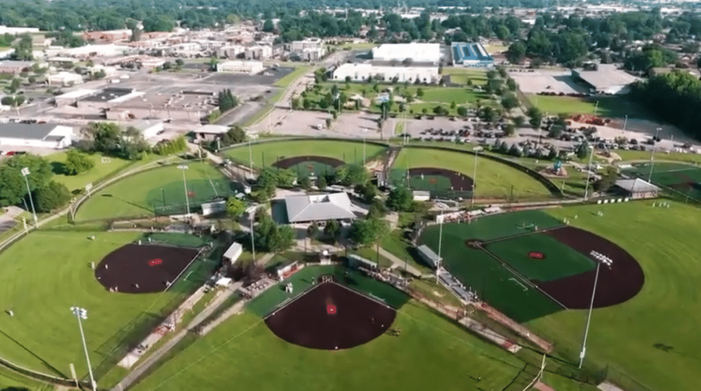 Drone Shot of Clarksville Little League Fields